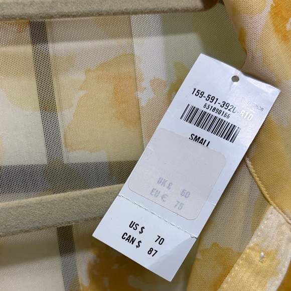 Abercrombie & Fitch Yellow Floral Sheer Button-Up Dress - Picture 3 of 3